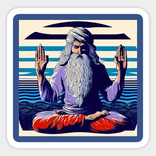 Meditating Swami Sticker